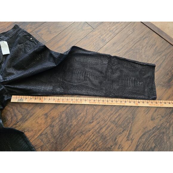 Vintage Guess Jeans Men 42 x 32 Black Embossed Crocodile Skin Pants Straight - Picture 14 of 14